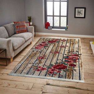 گبه فانتزی طرح چوب و گل